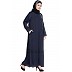 Designer Nida abaya with handwork- Navy Blue
